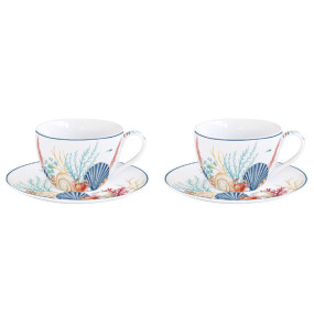 CONJ. CHÁVENAS DE CAFÉ COM PIRES Sea Breeze